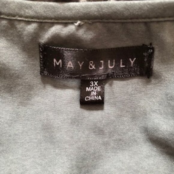 May & July Soft Green Hooded Lightweight Jacket Drawstring Waist Pockets 2X - Picture 6 of 6